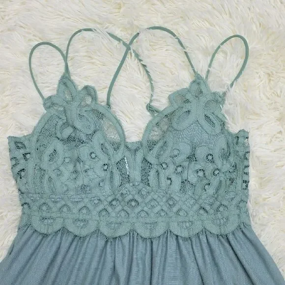 Zenana Outfitters Blue Green Tiered Sundress - Picture 2 of 6